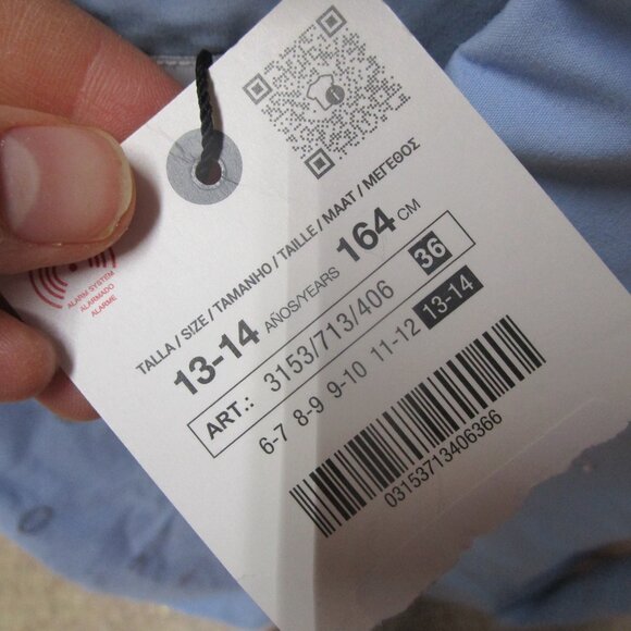 Zara Girls light Blue RHINESTONE SHIRT New 13-14 - Picture 11 of 17